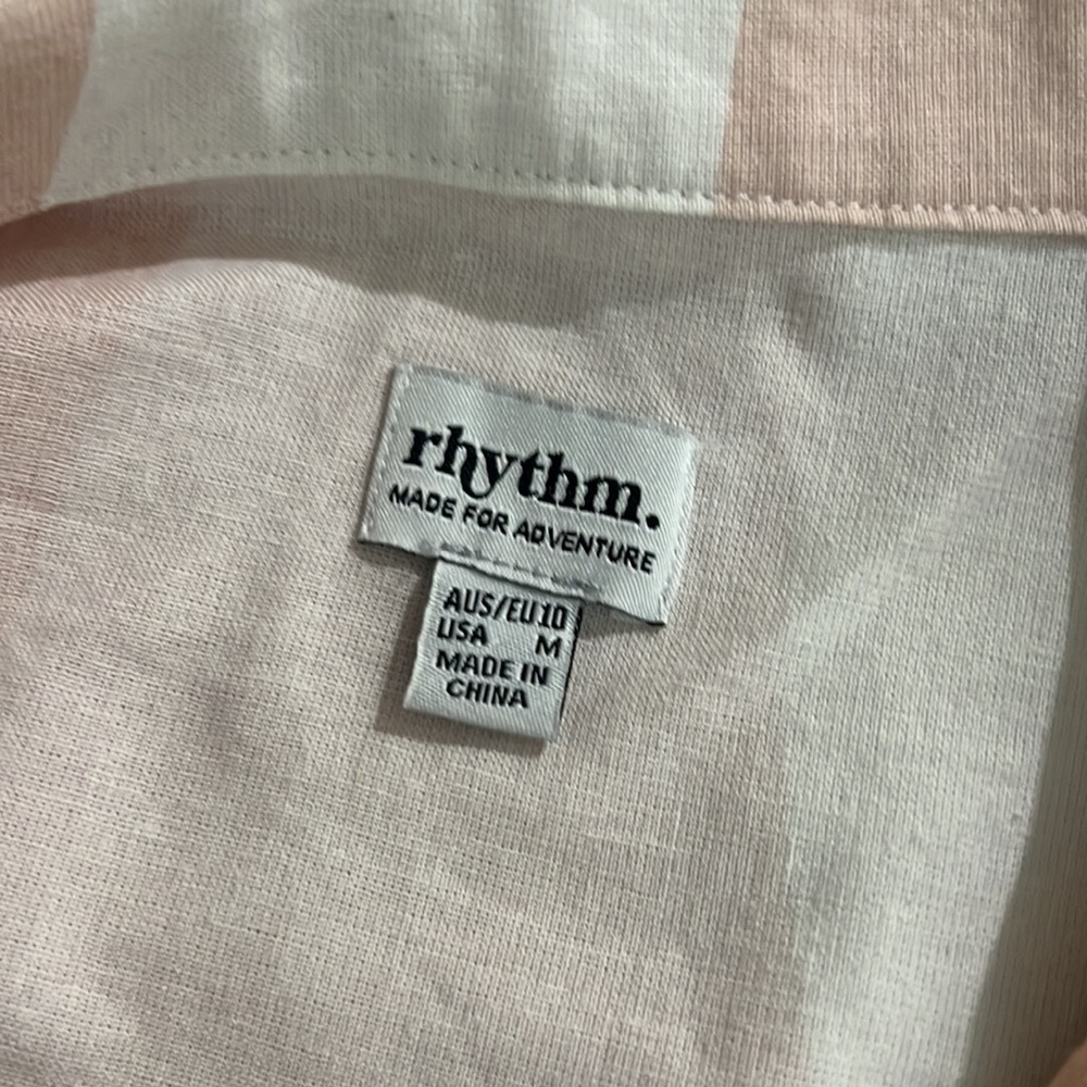 Rhythm Peach and White Striped Button Down Shirt - Picture 4 of 4